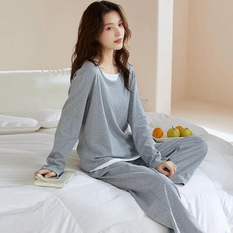 

Горячая новинка 2026: Весенне-летний модный женский комплект для дома и сна – мягкая, приятная к телу, комфортная пижама с длинным рукавом, свободная повседневная верхняя одежда