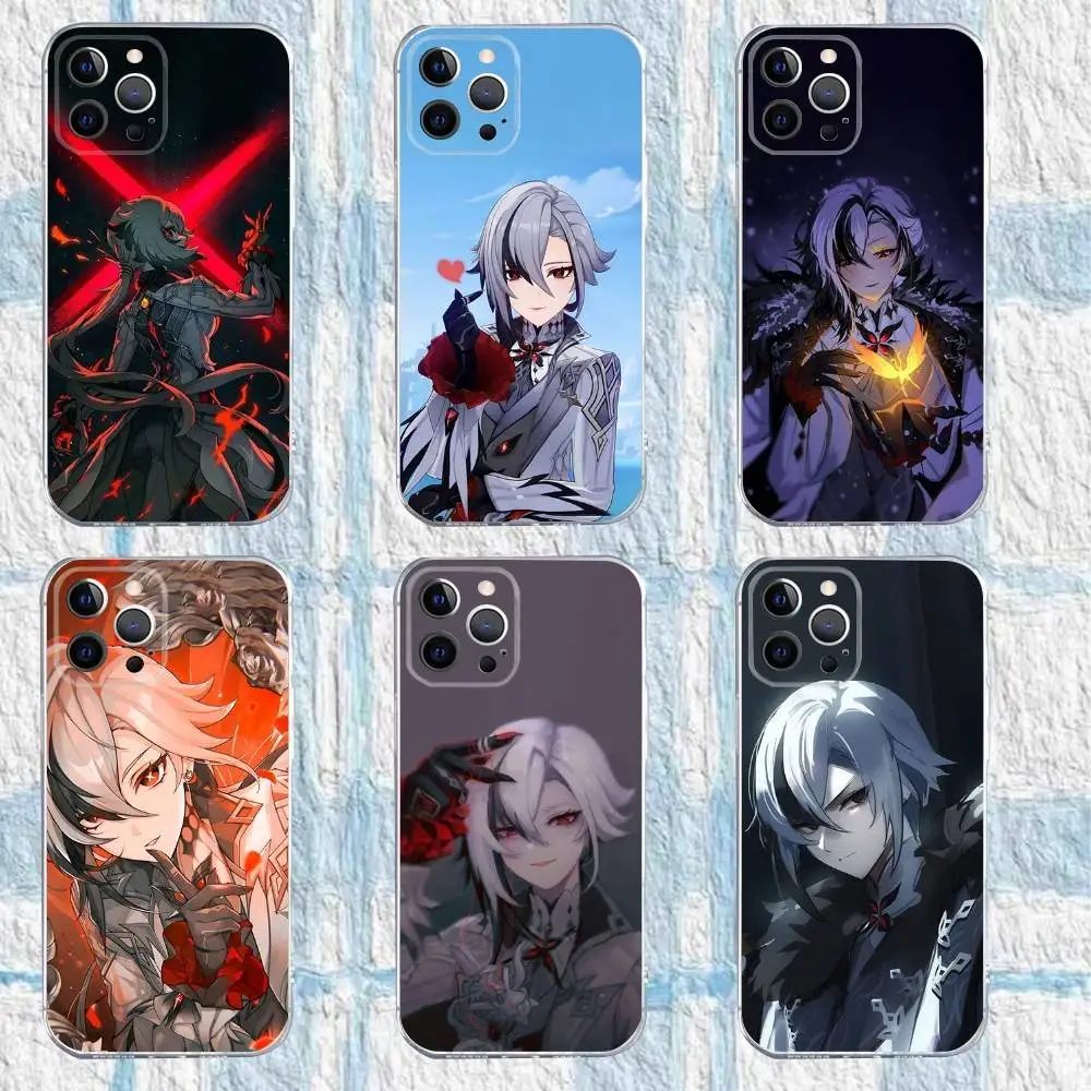 

G-Genshin Impact Arlecchino Phone Case For iPhone 16,15,14,13,12,11 Pro,Max,Plus,X,XS,XR,SE,Mini Transparent Silicone Soft