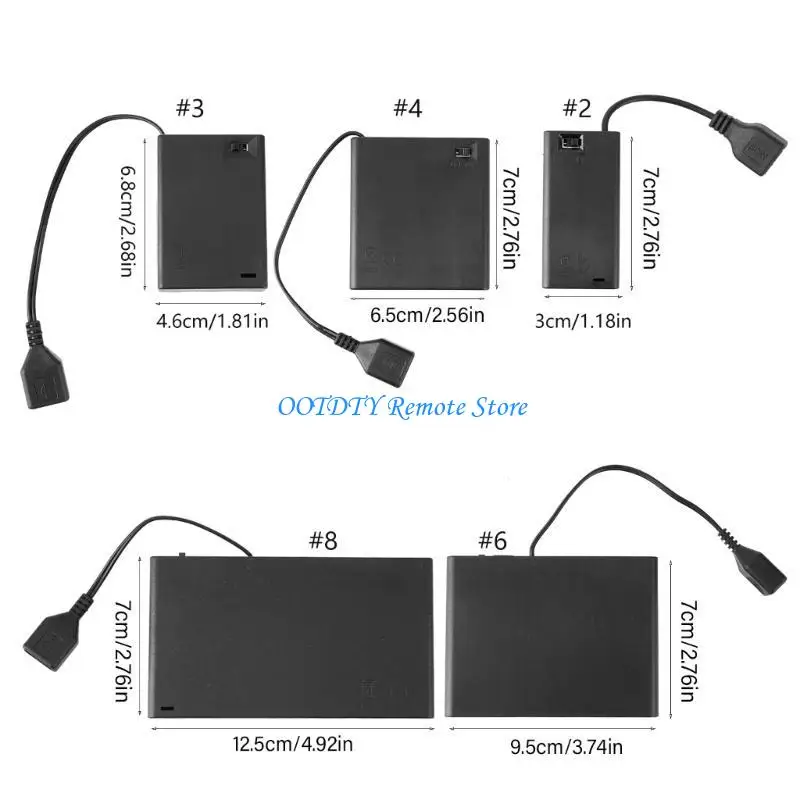  2/3/4/6/8 Slot AA Battery Case Storage Case Box With USB For Building Led Light