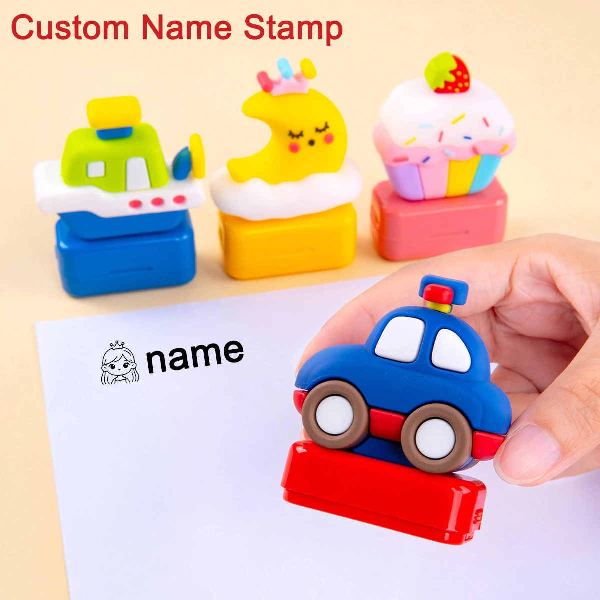 3D Custom Kids Name Stamp Personalized Name Stamp Waterproof ink Kindergarten Clothing Label Signature Customized Text Seal