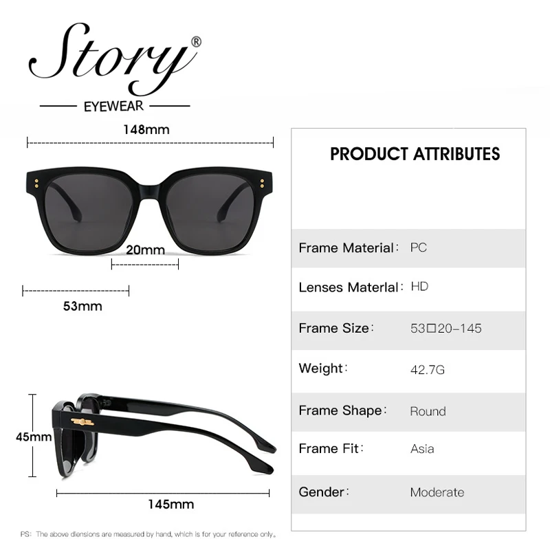STORY Retro Trendy Green Ocean Lens Square Sunglasses Women Men New Classic Vintage Rivet Oversized Rectangle Sun Glasses S2297M image 5