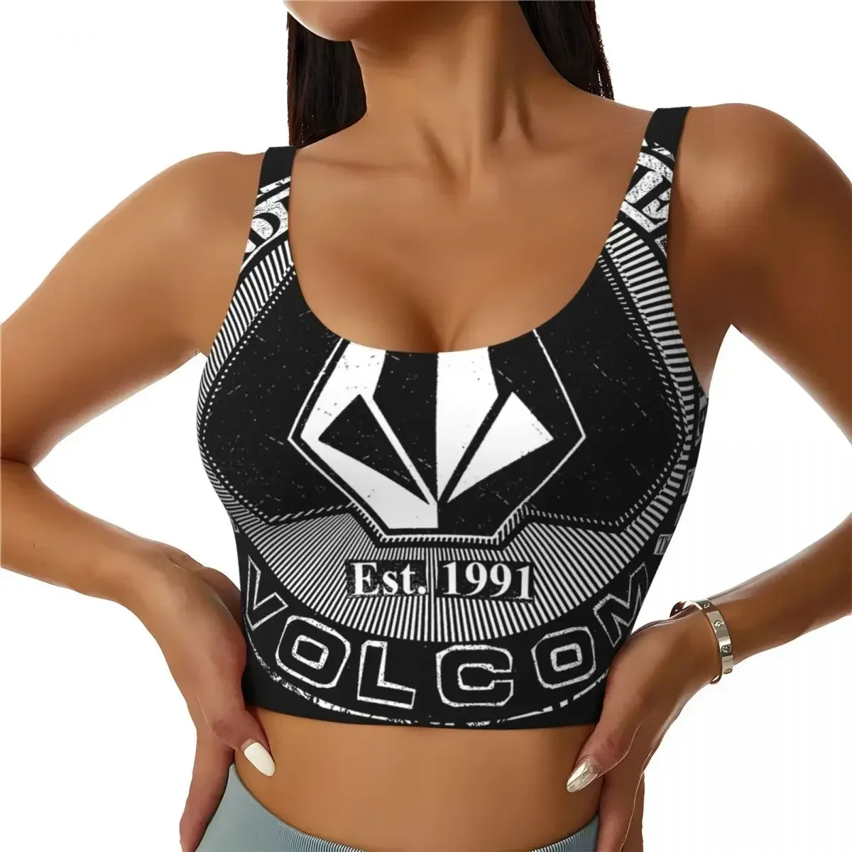 

Custom Volcoms Logo Workout Crop Tank Tops Women Yoga Running Sports Bras Fashion Gym Yoga Vest
