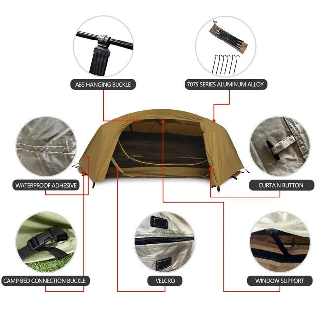 single-tactical-tent-rainproof-boat-tent-folding-bed-uv-protection-portable-outdoor-camping-hiking-mountaineering-gazebo