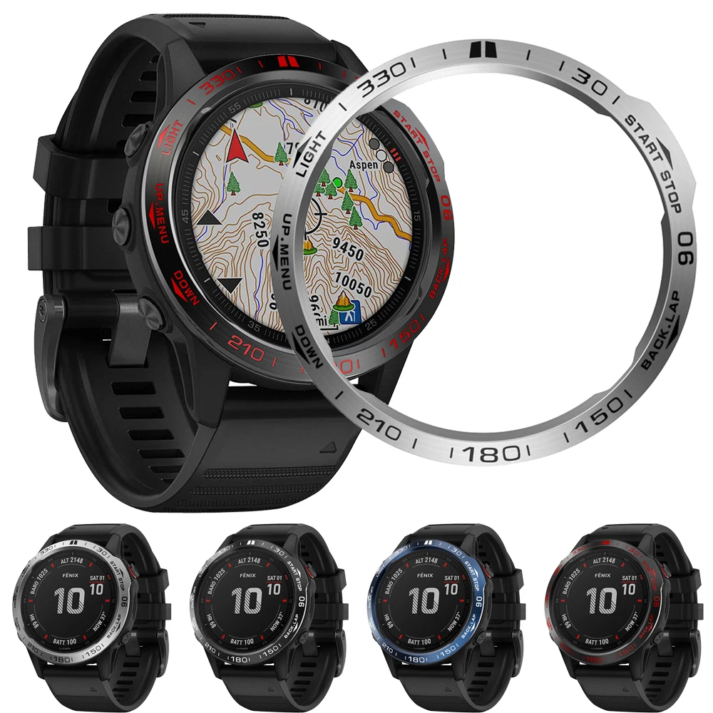 Кольцо-ободк для смарт-часов Garmin epix Pro 47 51 мм, металлическая рамка, циферблат, клейкий Fenix 6X 7X 5 5X Plus, защитный чехол