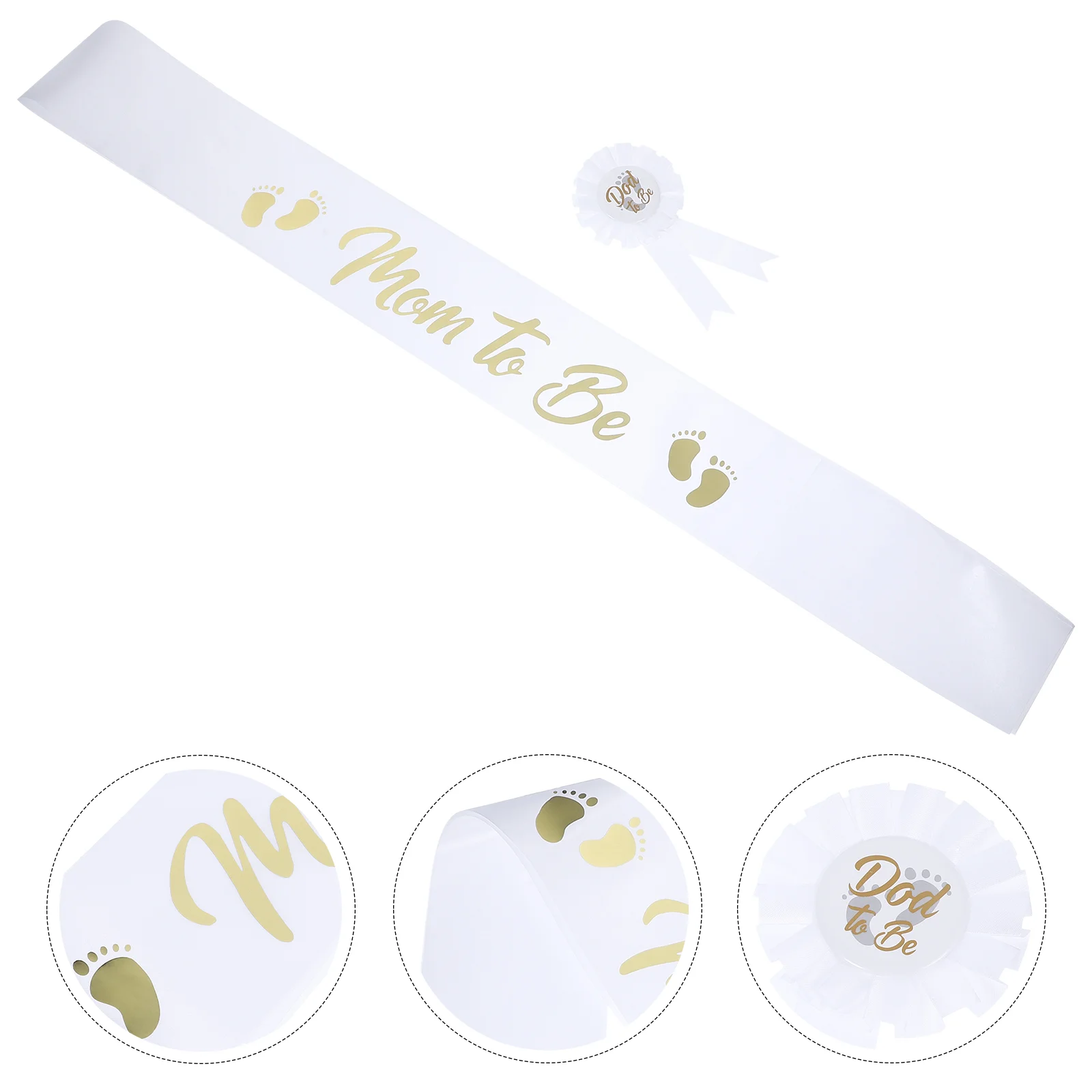 Badge Make up Party Strap Mother Gifts 1500X800X100CM Satin Tinplate Baby Shower Sash for Mommy Pin Dad