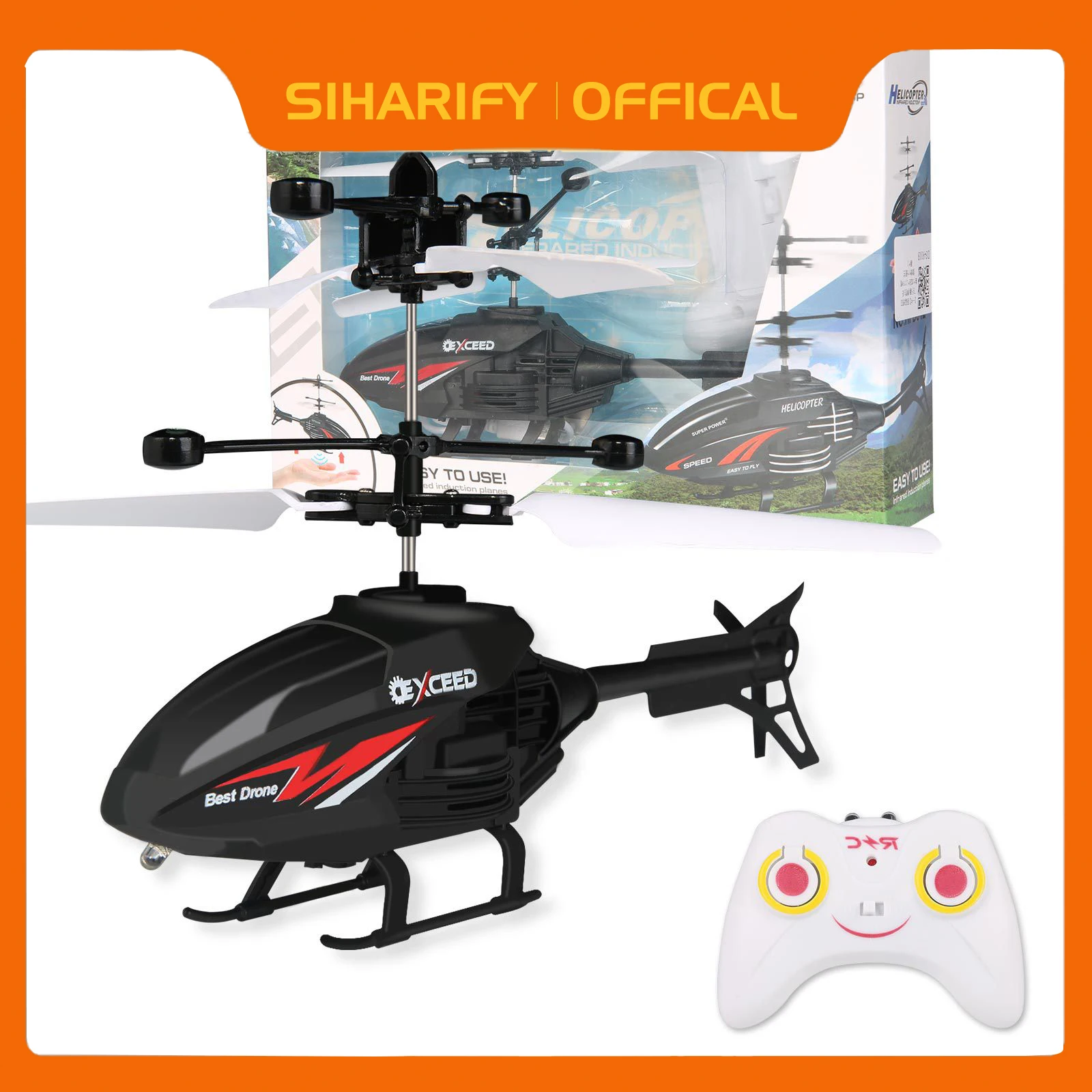 RC Helicopter Drone with Light Electric Flying Toy Radio Remote Control Aircraft Indoor Outdoor Game Adults Kids Toys Gifts