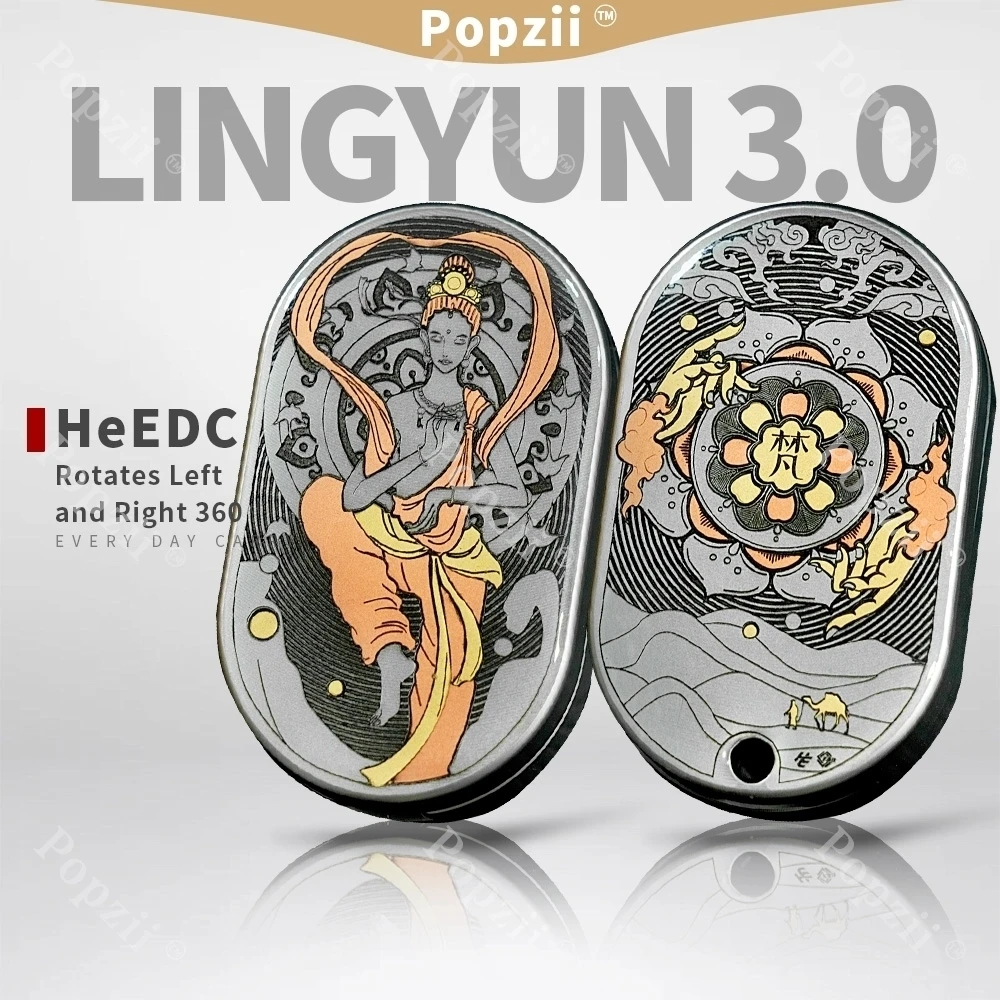 HEedc LINGYUN 3.0 Zirconium Push Slider Rotates Left and Right 360° Fidgeting toy Multiple Ways to Play Anxiety Toys
