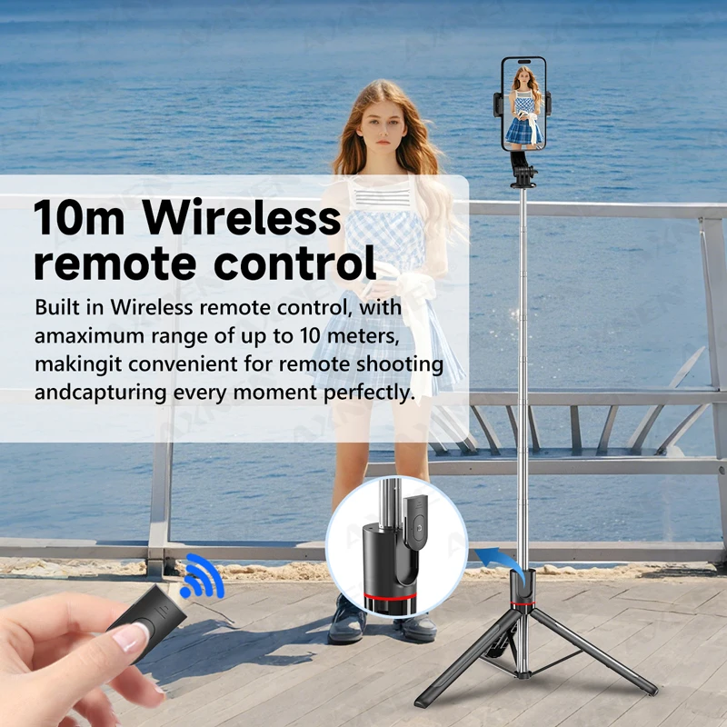 جديد F15 مع جهاز تحكم عن بعد لاسلكي 68 بوصة عصا سيلفي الهاتف سطح المكتب حامل ثلاثي القوائم آيفون أندرويد الهاتف الذكي اطلاق النار مدونة فيديو