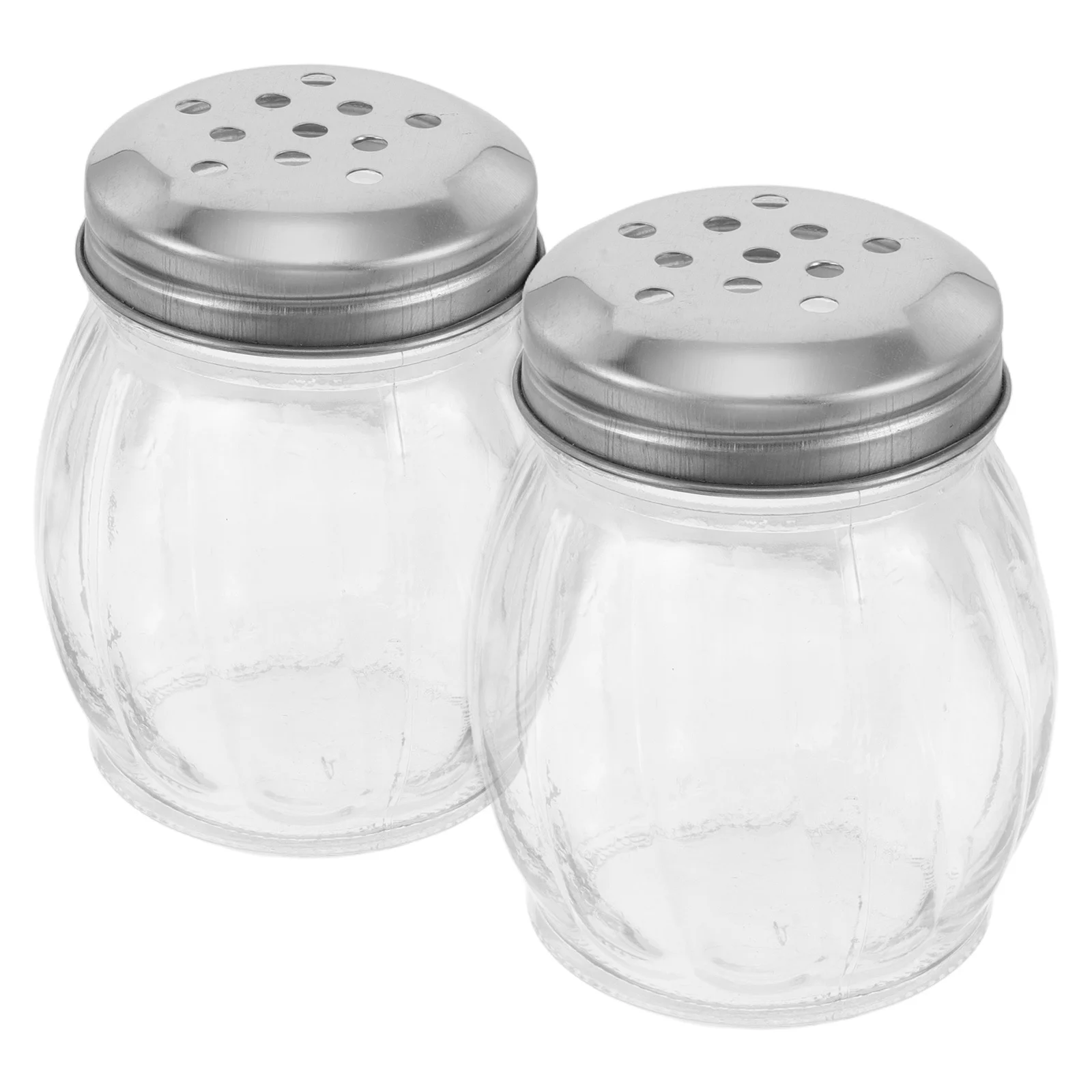 

2Pcs Kitchen Glass Seasoning Containers Transparent Salt Pepper Bottles Spice Jars for Bbq Cooking Baking Portable Storage