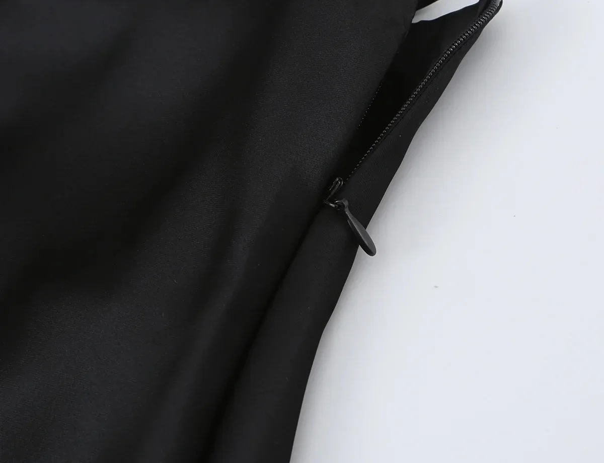 KONDALA Damen Sommer Schickes Satin-Minikleid Elegantes Kontrastierendes Ausschnitt-Trägerkleid Neu 2026 Modisches Dinner-Party Sexy Kleid – Detail 12