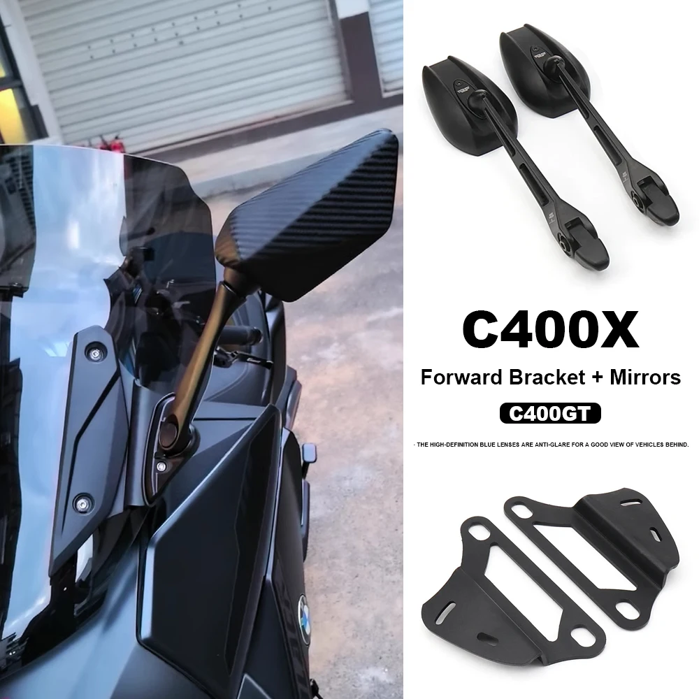 

C400GT C400X Motorcycle Accessories Rearview Mirror Forward Bracket Kit Black For BMW C400 GT C 400 GT C 400X 400GT c400x c400gt