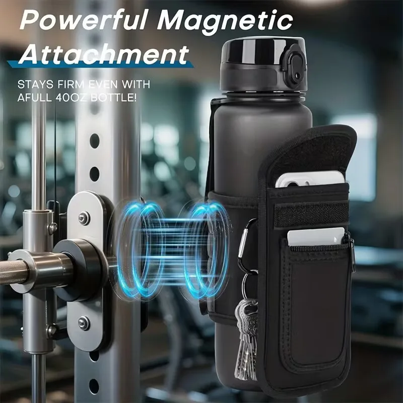 Neoprene Magnetic Cup Sleeve - Insulated Anti-Slip Portable Water Bottle Pouch for Outdoor Sports