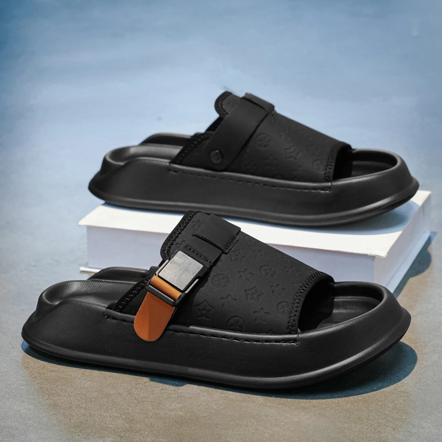 Men Outdoor Walking Simple Sandals Firm Strap Connection Ventilated Upper Flexible Rubber Sole Camping Mountain Trip Footwear