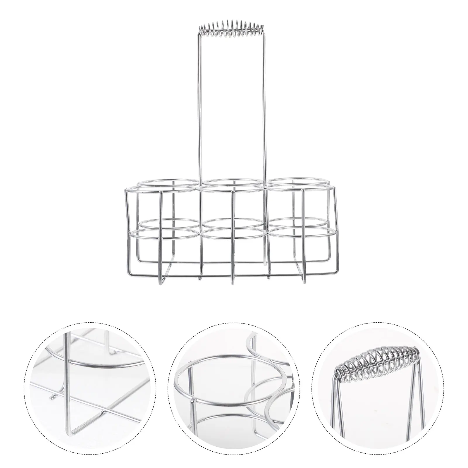 

6 Slots Can Rack Sturdy Metal Holder Restaurant Bottle Storage Beer Can Rack Tabletop Bar Portable Design
