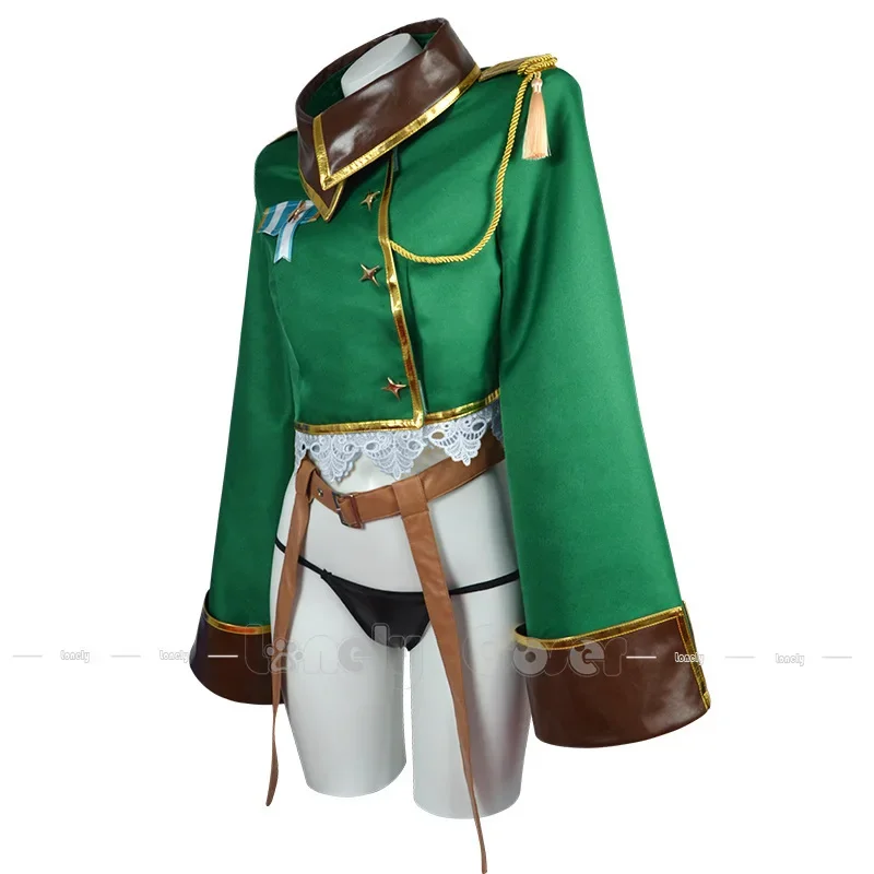 Araga Kiwi Cosplay Costume Anime Gushing Over Magical Girls Wig Leopard Military Uniform Hat Shoes Enormeeta Halloween Girls