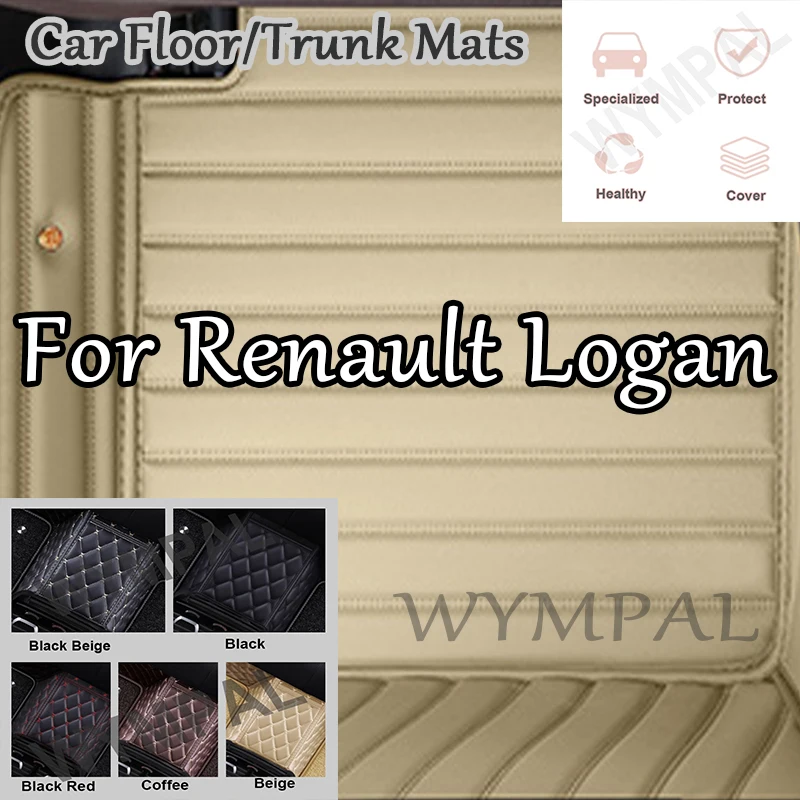 

Luxury Custom Automotive Car Floor Mats For Renault Logan 2010 2011 2013 2014 2014 Auto Luxury Leather Men Women Car Mats Full