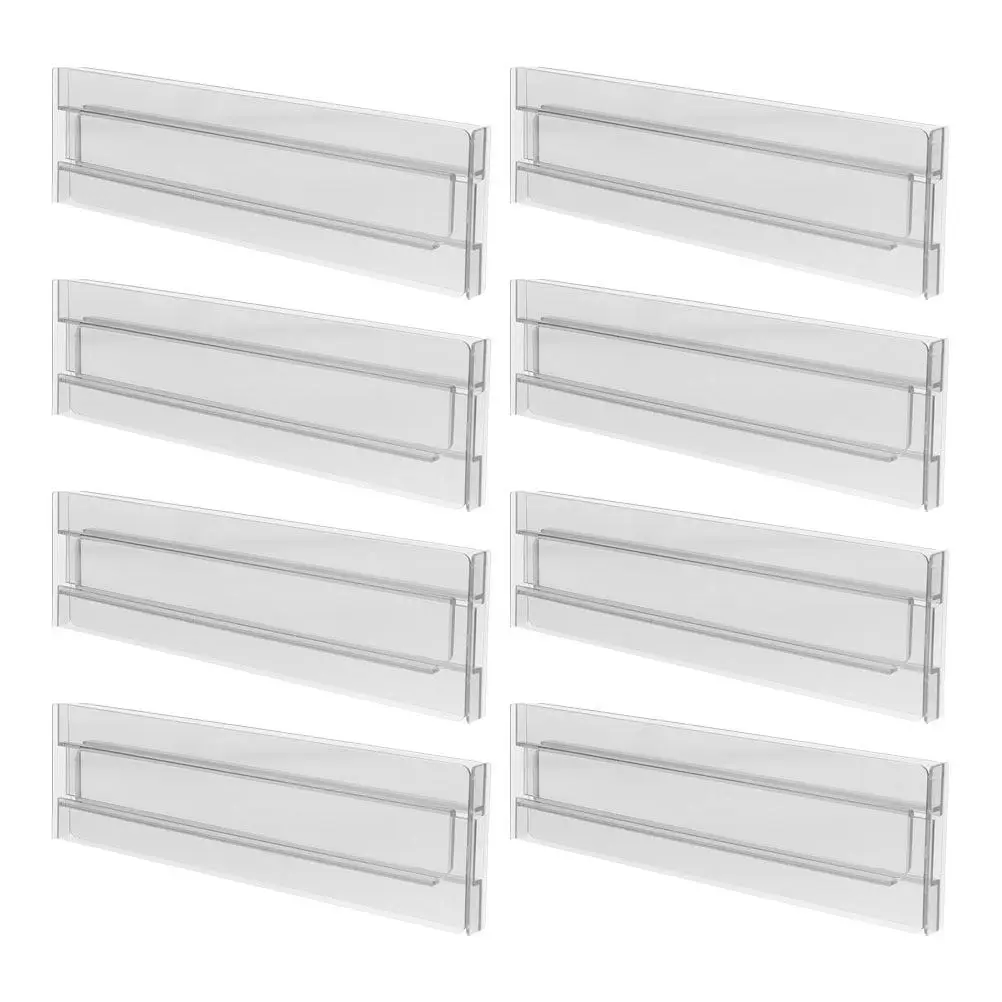 8Pcs Adjustable Clear Drawer Dividers Organizer Expandable Separators for Socks Underwear Clothing Dresser Storage