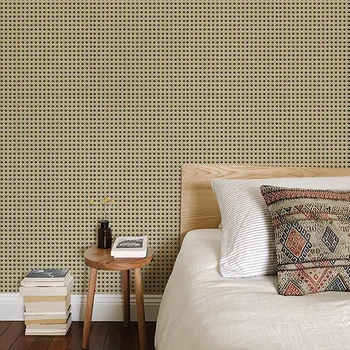 45cm width self-adhesive bedroom stickers dormitory next to furniture background wall, Rattan pattern waterproof wallpapers hot
