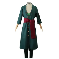 Costume Zoro Cosplay Anime Roronoa Zoro Kostum Two Years Later Halloween Peran Kimono Pakaian Seragam Pesta Set Zoro Outfits