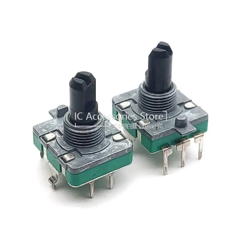 

2PCS EC16 Rotary Digital Encoder 5Pin With Switch 360 Degree Rotation 24 Positioning 12 Pulses Half Shaft 15MM