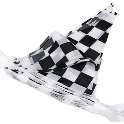 Triangle Checkered Hanging Flag Black and White Chequered Printed 38 Pieces F1 Sports Auto Racing Decorative Flags and Banners