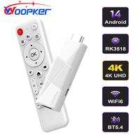 Woopker TV Stick H96 MAX RK3518 Android 14 Wifi6 BT5.4 4K@60fps Smart TV Box Rockchip 3518 Google Voice Assistant Mini TV Stick