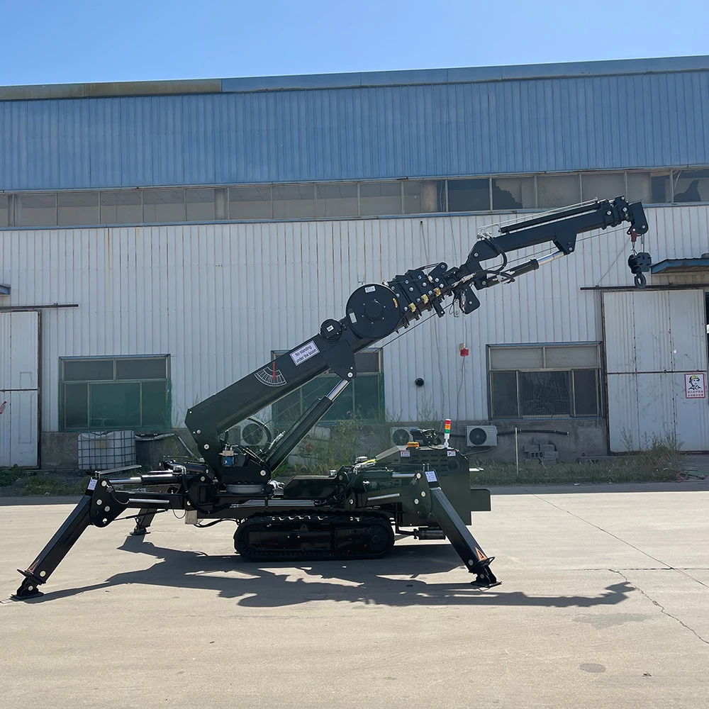 Electric Mobile Micro Crawler Crane 3 5 Ton Telescopic Boom Small Hydraulic EPA Engine Mini Spider Crane for Construction Site