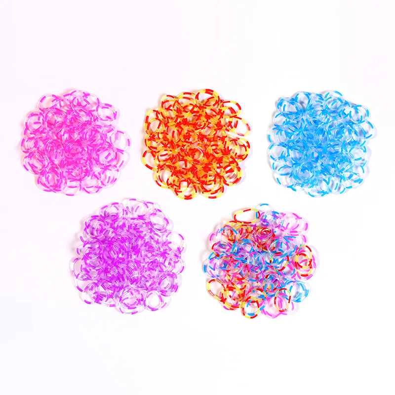 600 pezzi di ricambio per braccialetti in gomma con telaio a colori trasparenti per bambini che intrecciano regali artigianali fai-da-te con regali giocattolo per ragazze
