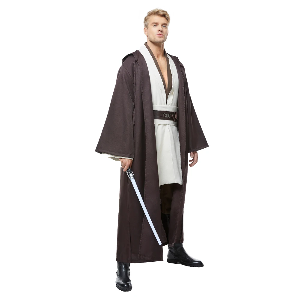 Halloween Men Anakin Cosplay Obi Wan Cloak Fantasy Movie Space Battle Knight Costume Robe Adult Cosplay Outfits Accessory