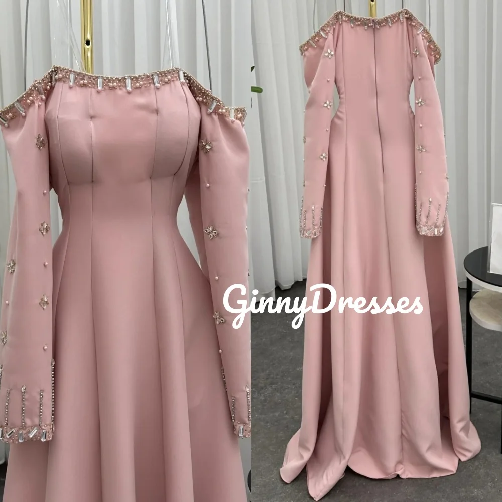 

Customize Dresses For Prom Red A-Line Off-The-Shoulder Luxury Evening Dresses Floor-Length Zipper Up Beadings Vestidos De Fiesta