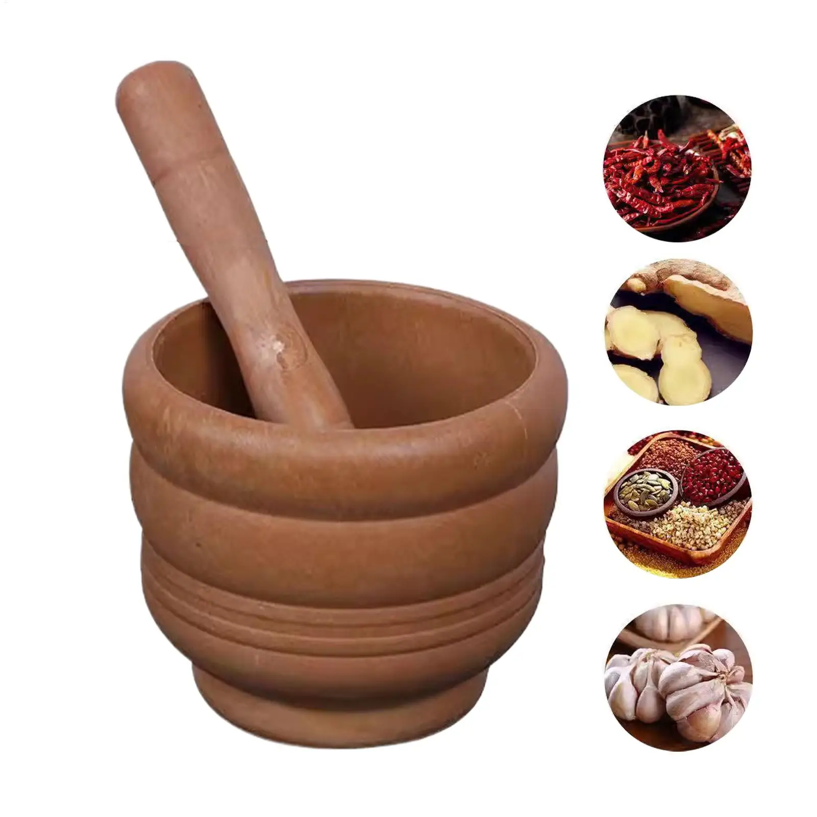 Pestle Set Setmortar Pestle Garlic Herb Spices Mixing Grinding Crusher Bowl Restaurant Kitchen Tools For Mash Spices Pepper