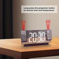 DIGITAL DUAL PROJECTION ALARM CLOCK FOR BEDROOM - Large LED display, 2*180° rotatable projector, loud alarm , 12/24H