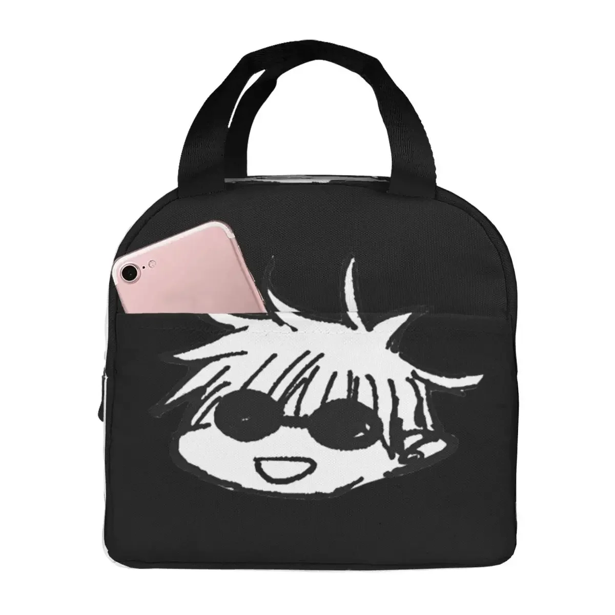 Gojo Satoru Manga Kawaii Insulated Lunch Bag Jujutsu Kaisen Japanese Anime Meal Container Cooler Bag Tote Lunch Box Bento Pouch