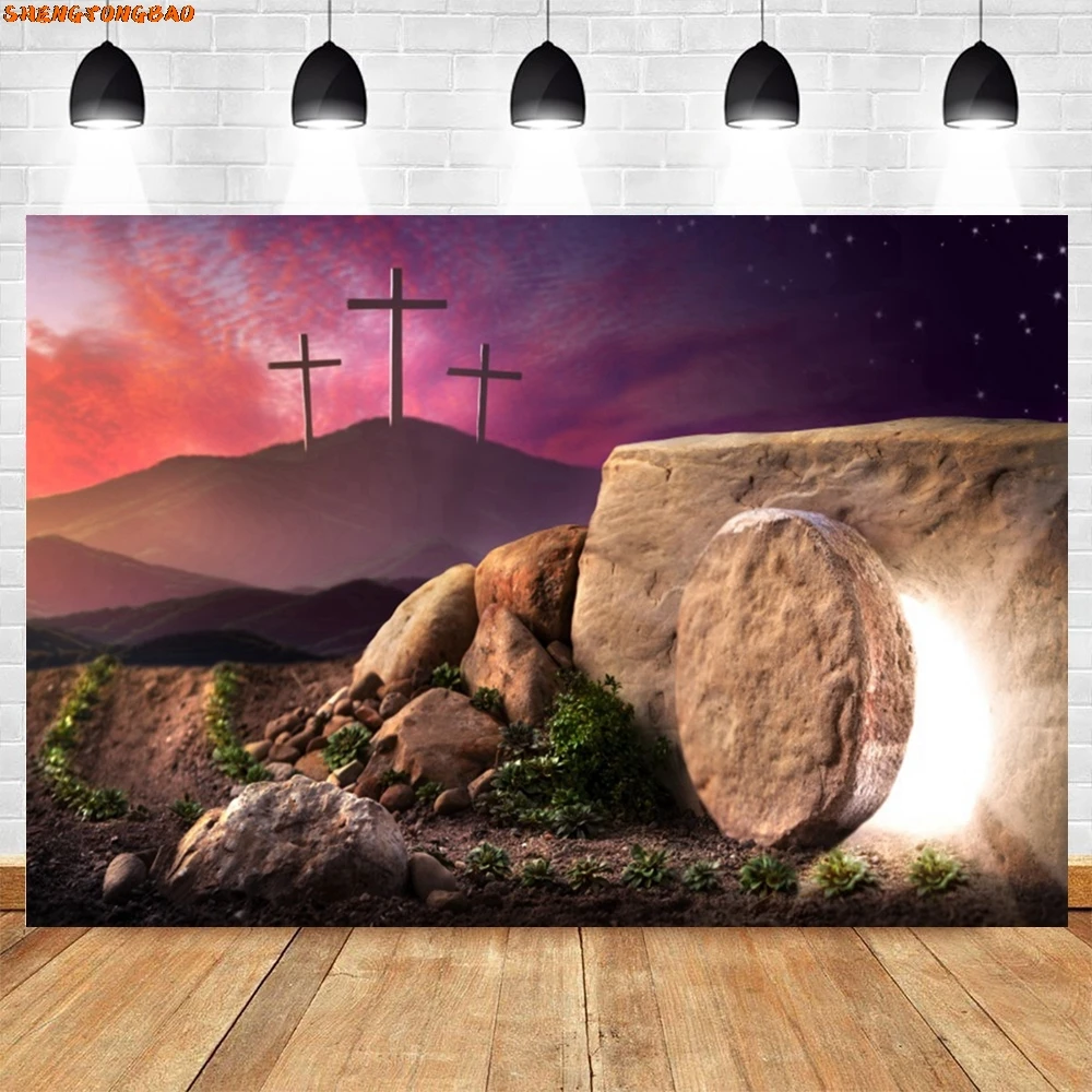 예수 그리스도 십자가 사진 배경 황혼의 일몰 산 자연 장면, 성탄절 성서 부활절 크리스마스 사진 배경