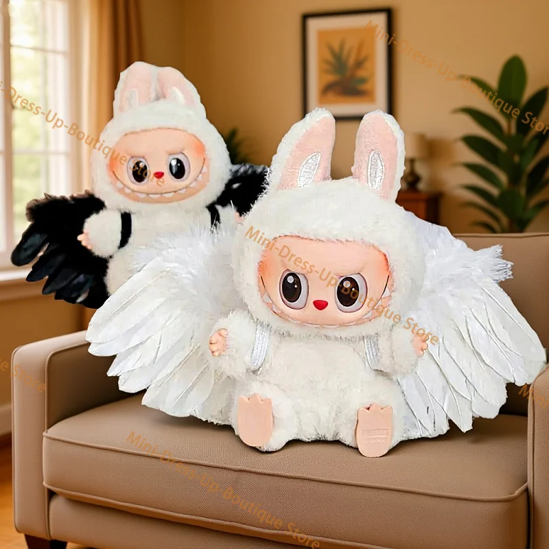 

17cm Labubu Doll Wings - Detachable Feather Accessories Black & White Feather Wings DIY Doll Clothes for V1 V2 V3 Labubu Dolls