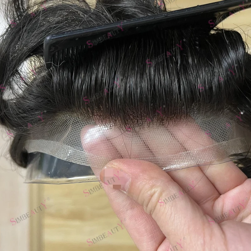 20MM Curly Men Toupee HD Swiss Lace Front &PU Grey 1b50 1b80 Black European Human Hair System Undetectable Male Hair Prosthesis