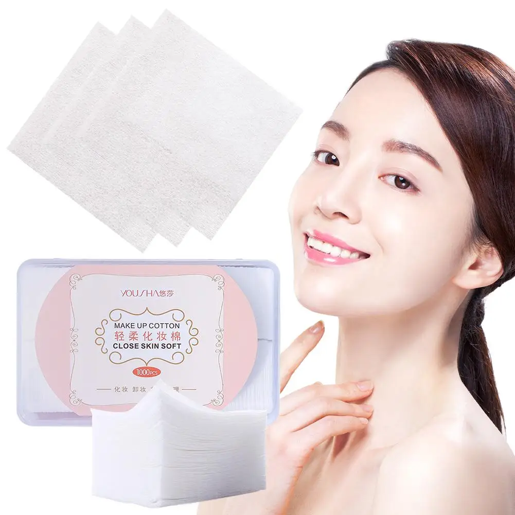 Hohe Qualität 1000 Teile/satz Einweg Make-Up Baumwolle Tücher Entferner Gesichts Wischen Pad Reinigung Weiche Kosmetische Papier Pads V0V5