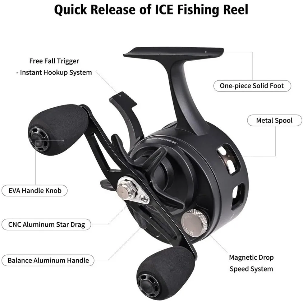 Metal Spool Ice Fishing Reel for Maximum Line Capacity and Performance
