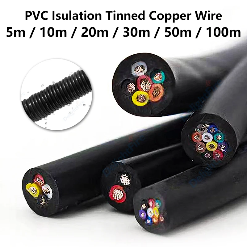 

2-жильный провод 10 9 8 7 6 5 3 4 проводник в оболочке кабель 22AWG ПВХ медный светодиодный удлинительный кабель для динамика аудио светодиодная лента