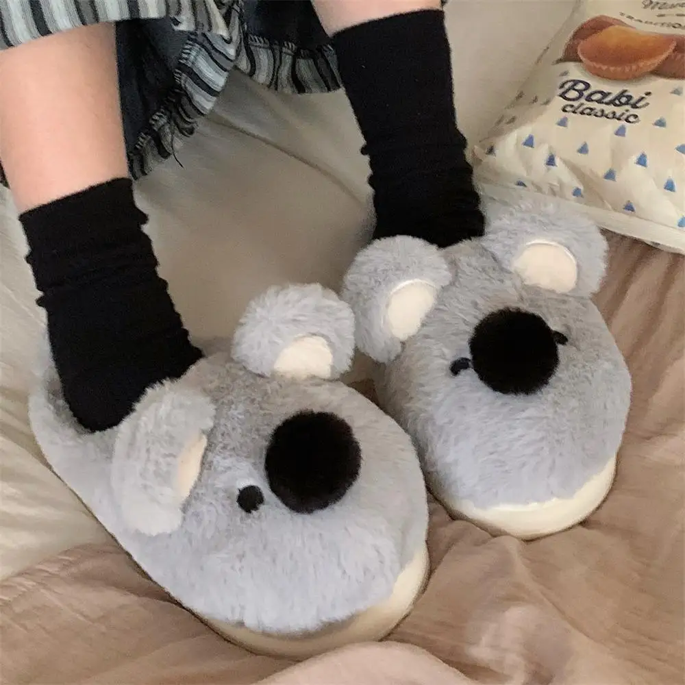 

Women's New Winter 3D Koala-Print Slippers Casual Soft-Heeled Thick-Sole Plush Warm Indoor Comfortable Women's Home Slippers