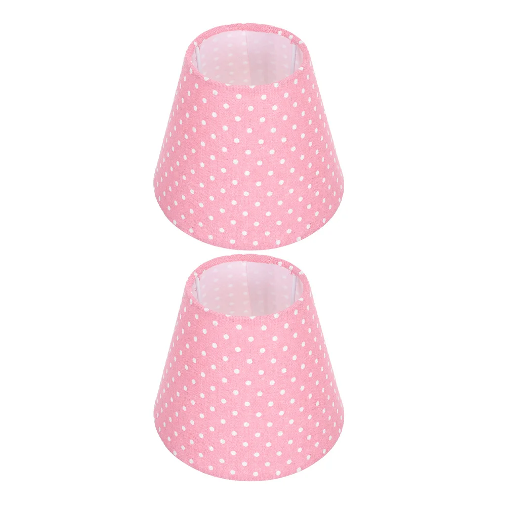 

2Pcs Creative Fabric Lampshade Dots Pattern Minimalist Cloth Lamp Cover Bedside Floor Wall Lamps 4cm Hole Diameter 16cm Bottom