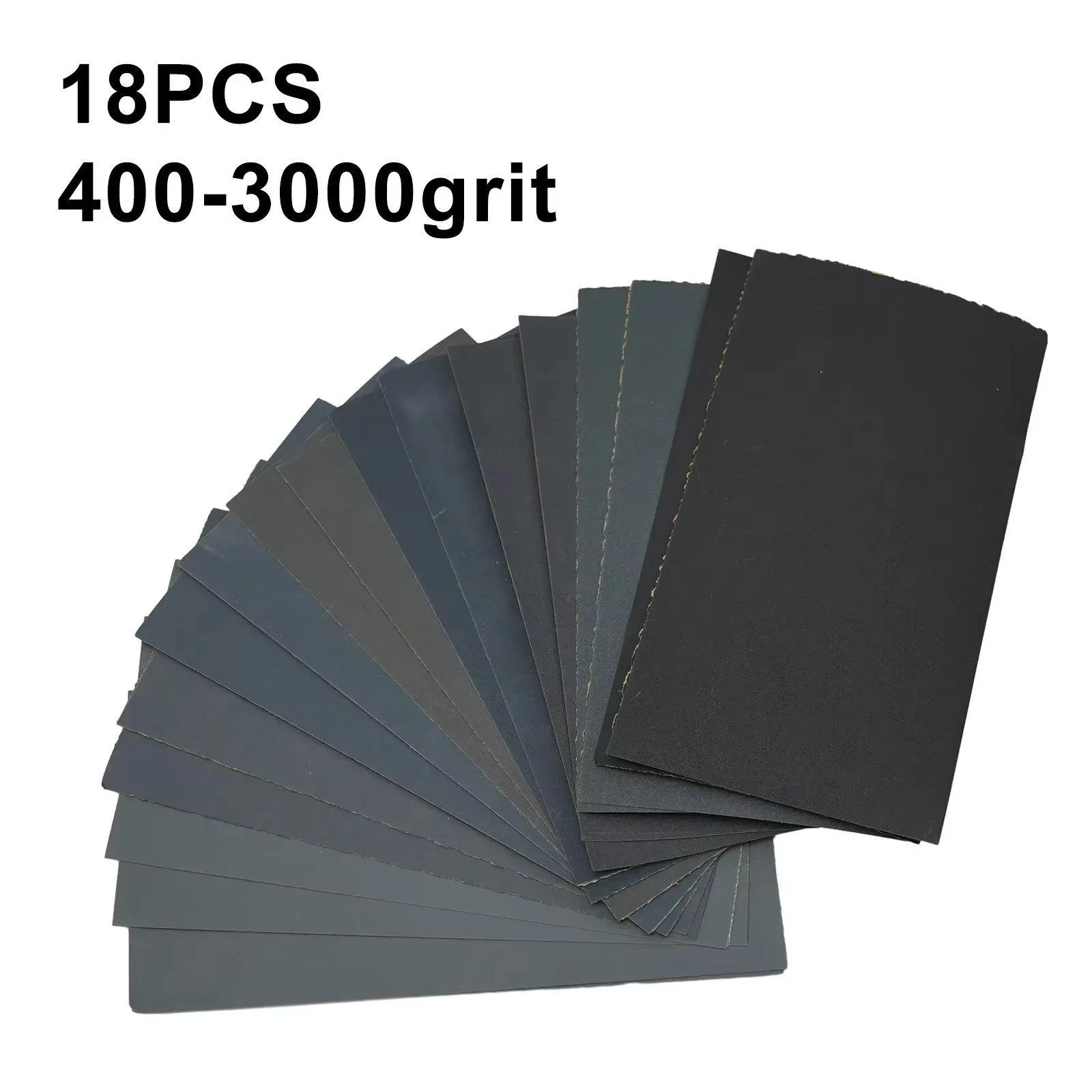 Papier abrasif imperméable 15/18, 76x140mm, feuilles abrasives en carbure de silicium pour le polissage des meubles, le travail du bois, l'artisanat et le ponçage de surface