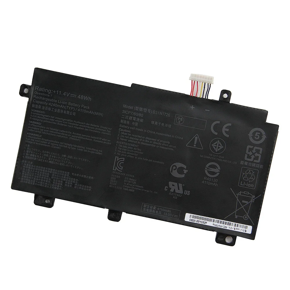 Replacement Battery B31N1726 For Asus FX504G FX505G FX80G FX80GE FX86 FX86FE FX86FM FX95G GD8750 4110mAh High Quality Batteries