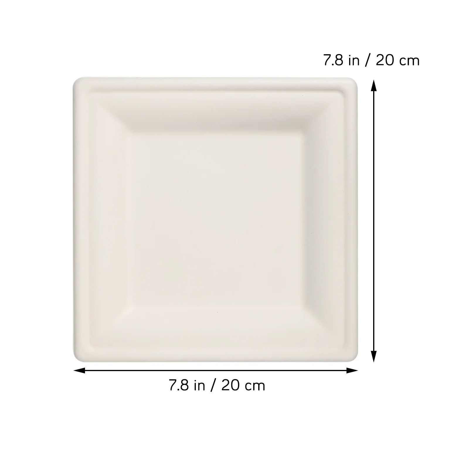 

50Pcs Thick White Square Plates Elegant Disposable Serving Trays for Picnic Camping Party Supplies Disposable Plates