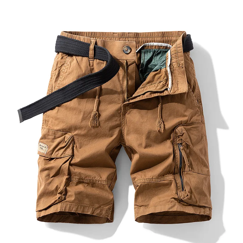 New Summer Men Cotton Multi-pocket Cargo Shorts Jogger Casual Shorts Pants Quality Male Straight Knee Length Tooling Shorts 40