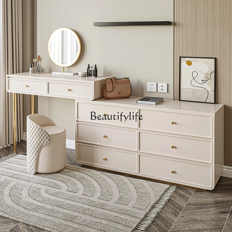 

Light Luxury Dresser Chest of Drawers Integrated Desk Bedroom Modern Minimalist Master Bedroom Bed Front Cabinet