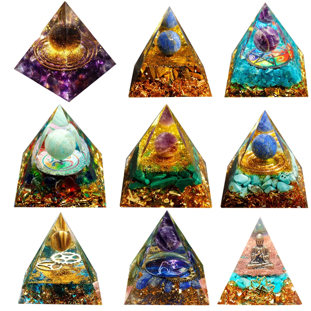 Natuursteen Kristal Orgonite Piramide Healing Stone Chakra Reiki Home Office Decoratie Cadeau Outdoor Garden Party Decor