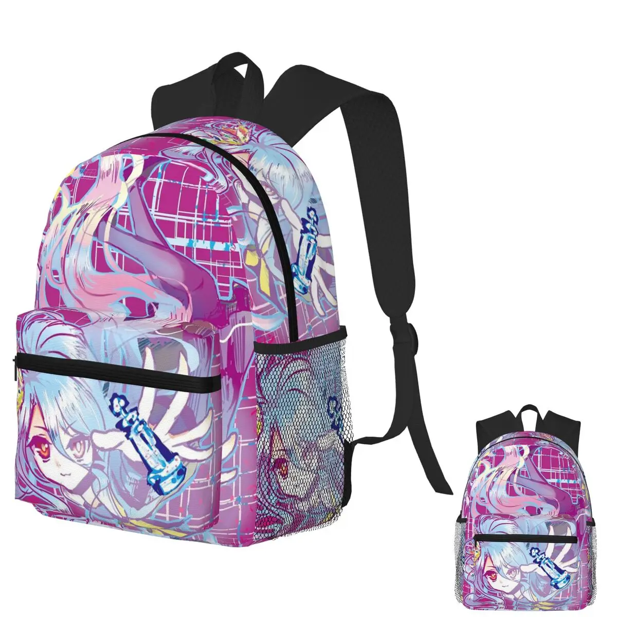 

Shiro Anime No Game No Life Student Backpack School Bag Hiking Travel Daypack for Men Women Fashion Bookbag Shoulder Bags