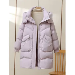 2025 New Winter Coat Women Down Padded Jacket Parkas Thick Detachable Cap Hooded Cotton Coats Black Casual Snow Outerwear Female