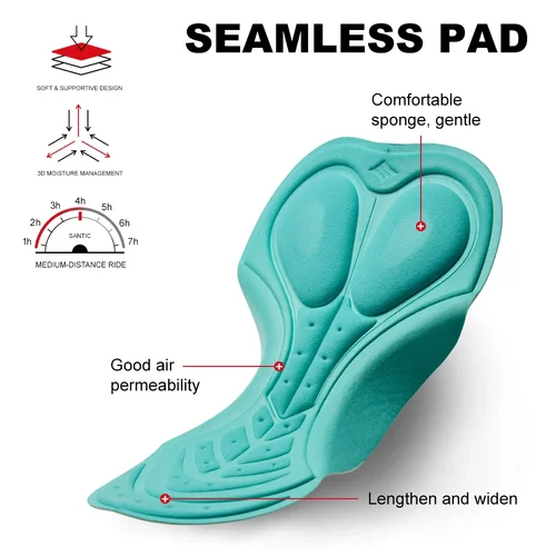 Imagen 2 del producto Santic-pantalones cortos de ciclismo para hombre con bolsillos laterales, pantalones cortos acolchados 4D a prueba de golpes para ciclismo de montaña, pantalones cortos deportivos transpirables de secado rápido para verano